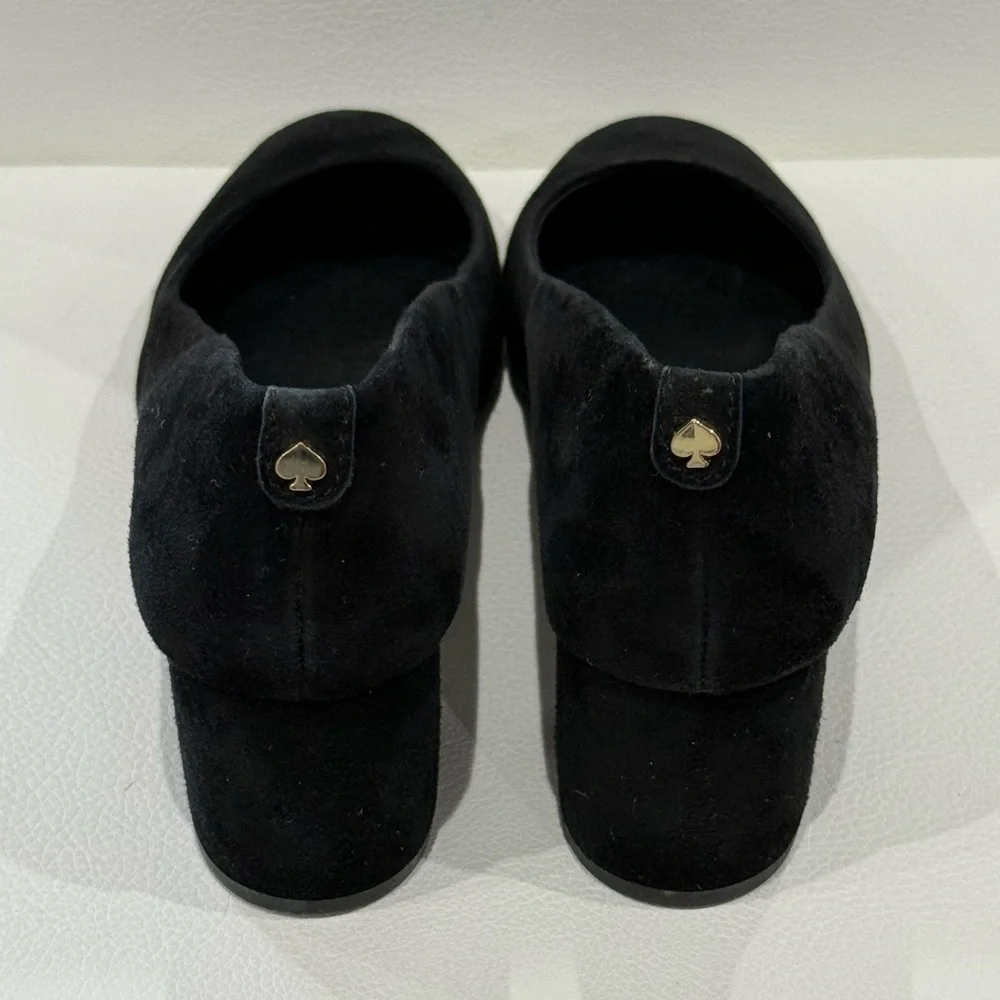 Kate Spade New York Black Suede Beverly Pump Block Heel Size 7